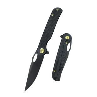 Nóż składany Kubey KB Knives Hydro Black Titanium, Black DLC M390 by Mark Perez (KB323B) - Noże - miniaturka - grafika 1