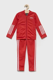 Dresy i komplety dla dziewczynek - adidas komplet dziecięcy kolor czerwony - grafika 1