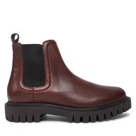 Botki męskie - Sztyblety Tommy Hilfiger Casual Hilfiger Chunky Lth Chels FM0FM05197 Brązowy - miniaturka - grafika 1