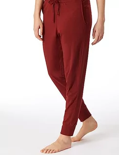 Spodnie damskie - Schiesser Damskie spodnie do spania długie ze ściągaczami bawełna mieszanka stretchu + relaks, terakota, 42, Terracotta, 42 - grafika 1