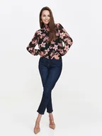 Bluzki damskie - Koszulowa bluzka w kwiaty - miniaturka - grafika 1