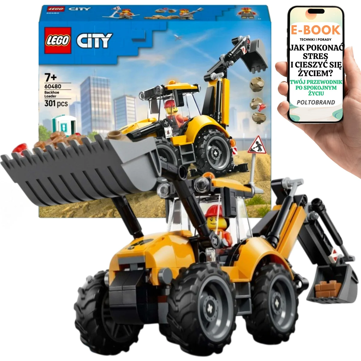 LEGO PREZENT DLA CHŁOPCA 60480 City Koparka • pojazd budowlany z figurką