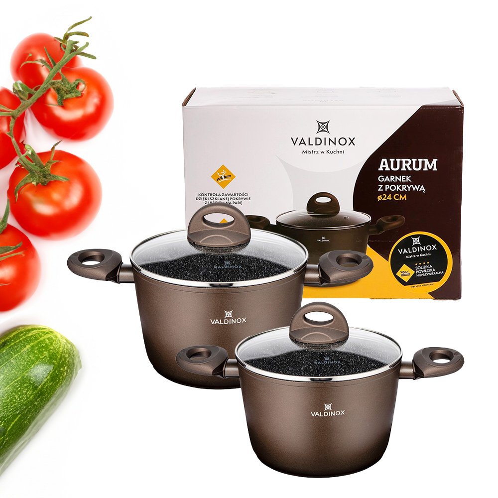 Zestaw garnków z powłoką nieprzywierającą Valdinox Aurum 4 el. indukcja gaz