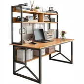 Biurka gamingowe - BIURKO KOMPUTEROWE CIEMNY BUK POD STOLIK GAMINGOWE NOWOCZESNE SOLIDNE 120 CM - miniaturka - grafika 1