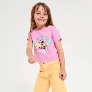 Koszulki dla dziewczynek - Sinsay - Crop top Myszka Minnie - Różowy - grafika 1