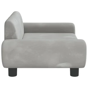 Sofa dla dzieci, jasnoszara, 70x45x33 cm, aksamit Lumarko! - Fotele i pufy dla dzieci - miniaturka - grafika 5