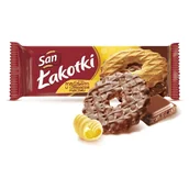 Ciastka - San Łakotki Herbatniki o smaku maślanym w czekoladzie mlecznej 146 g - miniaturka - grafika 1