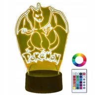 Lampy stojące - Lampka Nocna Biurkowa dla Dzieci Charizard Pokemon Go Podświetlana + Pilot - miniaturka - grafika 1