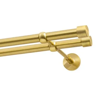 Karnisz DECASTYL Luna podwójny 160 cm Mosiądz Satyna - Karnisze - miniaturka - grafika 1