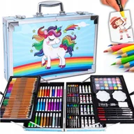 Przybory szkolne - ZESTAW DO MALOWANIA ARTYSTYCZNY DLA DZIECI W WALIZCE 145 ELEMENTÓW KREDKI - miniaturka - grafika 1