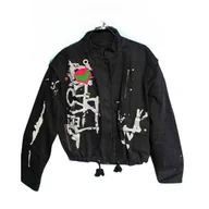 Kurtki damskie - Zara Lekka Kurtka Damska Wygodna Jeansowa Dżinsowa Czarna Rozmiar S - miniaturka - grafika 1