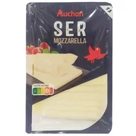 Sery - Auchan - Ser Mozzarella plastry - miniaturka - grafika 1