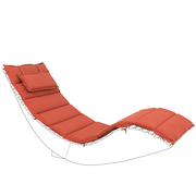 Poduszki ogrodowe - Beliani Poduszka na leżankę ogrodową czerwona BRESCIA - miniaturka - grafika 1