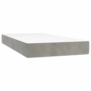 Lumarko Łóżko kontynentalne z materacem i LED, szare 200x200cm, aksamit - Łóżka - miniaturka - grafika 7