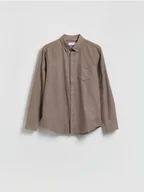 Koszule męskie - Reserved - Bawełniana koszula slim fit - brązowy - miniaturka - grafika 1