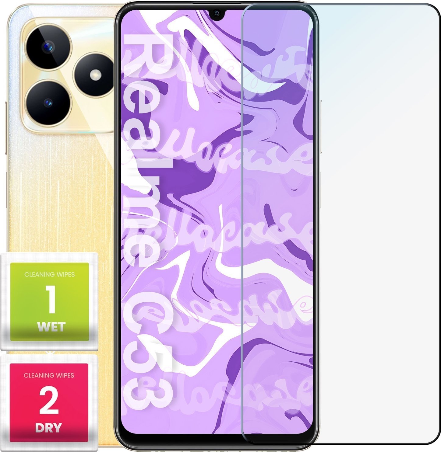 Hello Case Szkło Hartowane do Realme C53 / C51 / Nova 50 szybka 9H, płaskie 2.5D