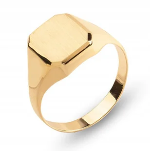 KLASYCZNY ZŁOTY MĘSKI SYGNET + TWÓJ GRAWERUNEK 14KT 585 - Pierścionki - miniaturka - grafika 1