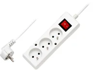 Listwy zasilające - Przedłużacz z wyłącznikiem 3-gniazda z/u 10A 3m /OMY 3x1/ biały PS-370WS T-106110 - miniaturka - grafika 1