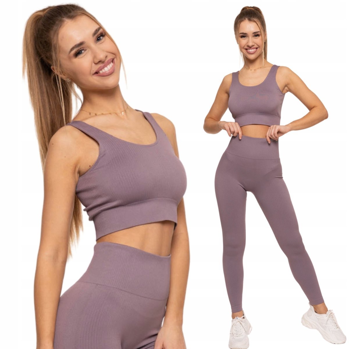 SPORTOWY TOP DAMSKI Z KRÓTKIM RĘKAWEM WYGODNY TRENING KOMFORTOWY MORAJ VIOLET S/M