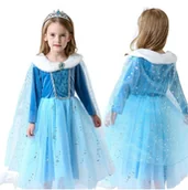 Stroje karnawałowe - Strój Sukienka Przebranie Elza Elsa 134/140 - miniaturka - grafika 1