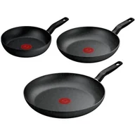 Zestawy garnków i patelni - Zestaw patelni TEFAL Dark Essential G0069153 (3 elementy) - miniaturka - grafika 1