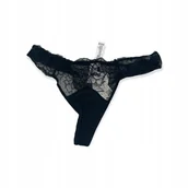 Odzież ciążowa - Koronkowe czarne stringi damskie LISE CHARMEL 36 - miniaturka - grafika 1