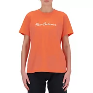 Koszulki sportowe damskie - Koszulka New Balance WT41909GFR - pomarańczowa - miniaturka - grafika 1