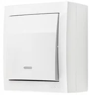 Wyłączniki światła i elektryczne - Simon Simon Aquaclick Łącznik jednobiegunowy z podświetleniem, 10 AX, 250 V biały ACW1L/11 ACW1L/11 - miniaturka - grafika 1
