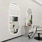 Meble fryzjerskie - Konsola konsoleta fryzjerska barberska lustro fryzjerskie LED rama aluminiowa 170x70 PRO - miniaturka - grafika 1