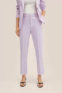 Mango spodnie Boreal damskie kolor fioletowy proste high waist - Spodnie damskie - miniaturka - grafika 1