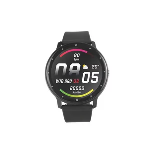 Hykker Okrągły Czarny - Smartwatch - miniaturka - grafika 1