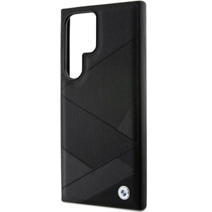 BMW BMHCS24L23RCGPK S24 Ultra S928 czarny/black hardcase Signature Leather Crossing Lines Pattern - Etui i futerały do telefonów - miniaturka - grafika 6