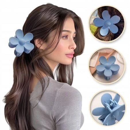 ECARLA spinka-klamra do włosów Kwiat pastel Ciemna Niebieska SP152CN