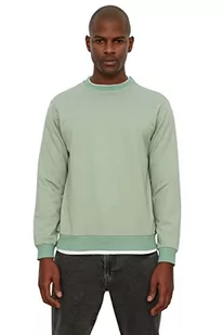 Trendyol Męska bluza z okrągłym dekoltem, zwykła, miętowa, 2XL, Miętowy, XXL - Bluzy męskie - miniaturka - grafika 1