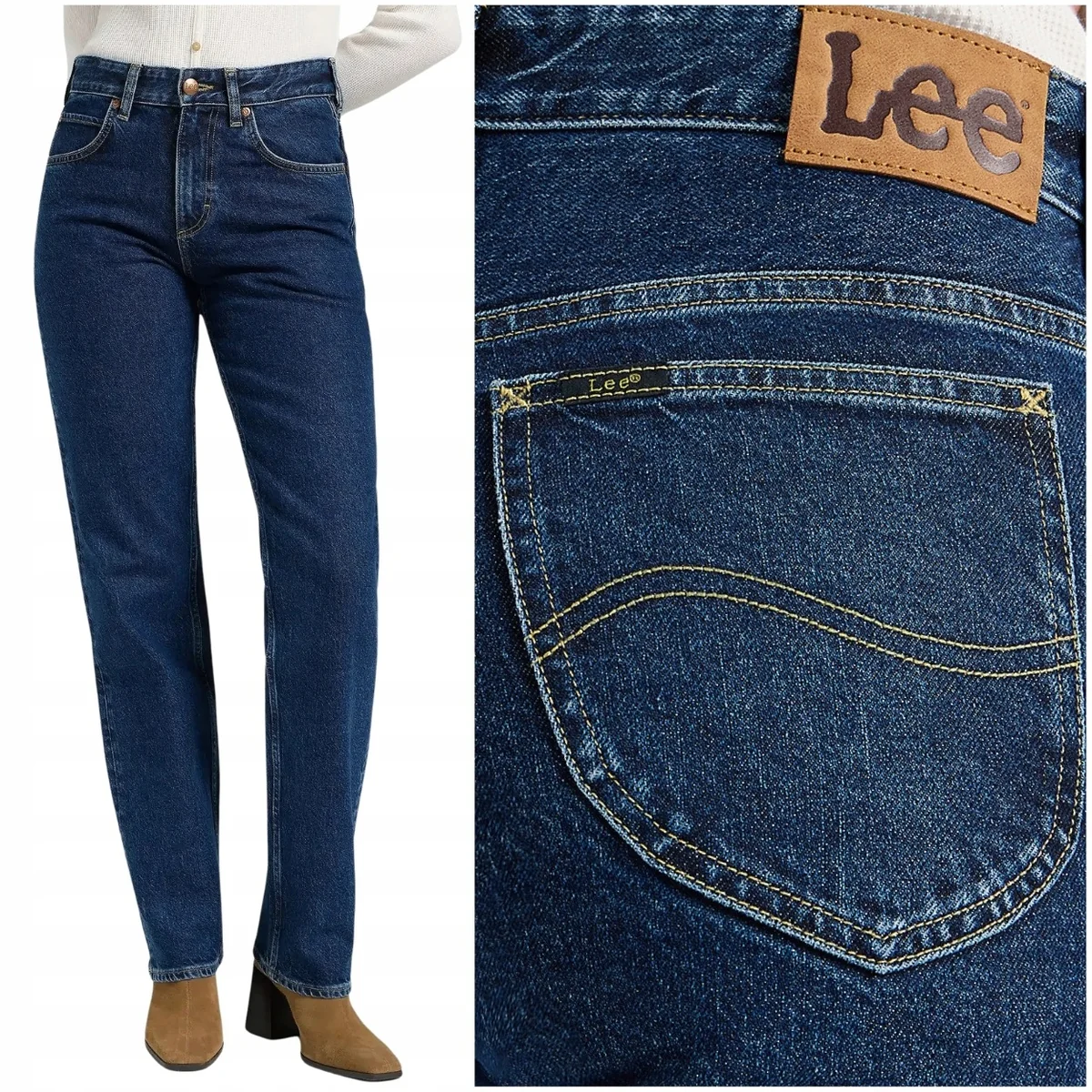 Lee Rider Classic wysokie proste luźne damskie spodnie jeansowe W30 L31