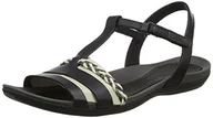 Sandały damskie - Clarks Tealite Grace sandały damskie w kształcie litery T, srebrne, czarny - Schwarz Black Leather - 37 EU - miniaturka - grafika 1
