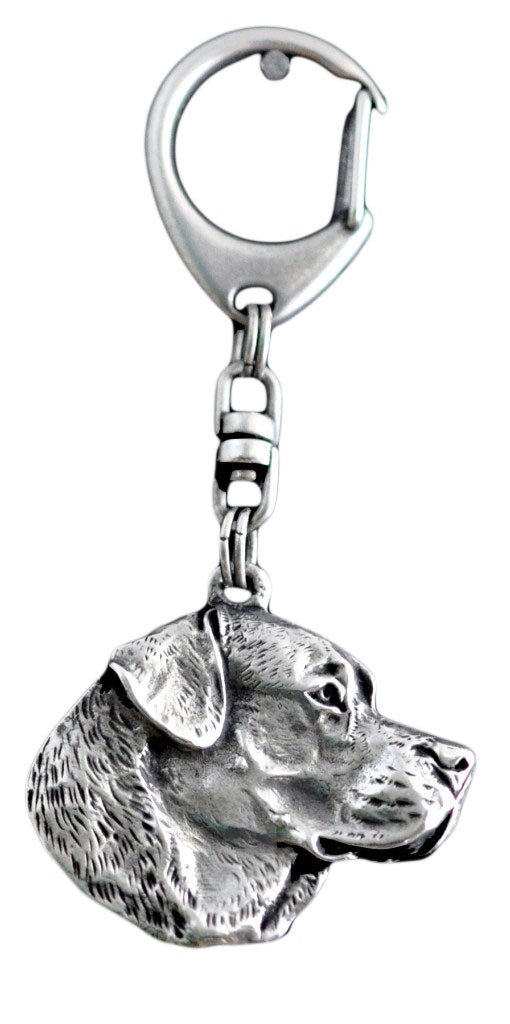 Labrador Retriever - posrebrzany brelok do kluczy z psem, ozdoba torebki, zawieszka do plecaka marki Art-Dog