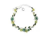 Bransoletki - Bransoletka delikatne, zielone kwiatuszki z kryształkami z kolekcji Blossom (B8155AG/Z) - miniaturka - grafika 1