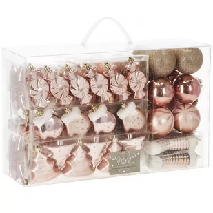 Bombki choinkowe 77 szt. rose gold zestaw choinkowy - Bombki - miniaturka - grafika 1