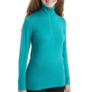 Bluza Icebreaker Merino 200 Oasis Long Sleeve Half Zip Thermal 1043808611 - zielona - Bluzy sportowe damskie - miniaturka - grafika 1