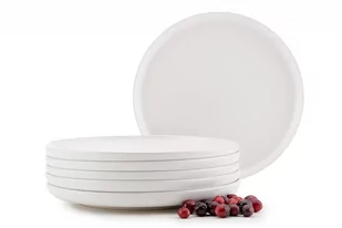 Zestaw talerzy obiadowych na 6 osób biały VICTO - Talerze - miniaturka - grafika 1