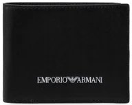 Portfele - Emporio Armani EA7 Portfel męski poziomy czarny ekoskóra mały - miniaturka - grafika 1