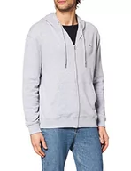 Bluzy męskie - Lee Męska bluza z kapturem z suwakiem Throuh, szary (Grey Mele Mp), XL - miniaturka - grafika 1