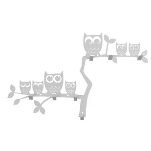 Metalowy wieszak ścienny na ubrania i klucze loft SOWY srebrny - Wieszaki i stojaki - miniaturka - grafika 1