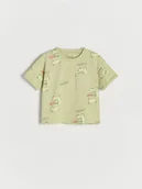 Bluzki dla niemowląt - Reserved - T-shirt z kieszonką - jasnozielony - miniaturka - grafika 1