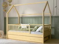 Łóżka dla dzieci i młodzieży - Łóżko dziecięce Domek 80x160 z szufladą i stelażem kolor sosna D9S - miniaturka - grafika 1