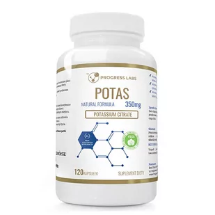 PROGRESS LABS PROGRESS LABS Potas 350mg 120caps - Witaminy i minerały dla sportowców - miniaturka - grafika 1