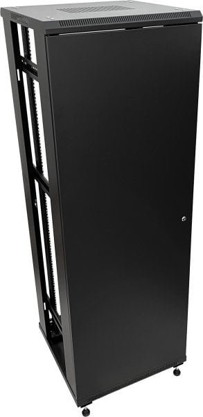 Szafa Q-Lantec Szafa serwerowa 27U 800x1000, drzwi przednie szklane, do samodzielnego montażu, kolor czarny SS-27U-800-1000-01-C