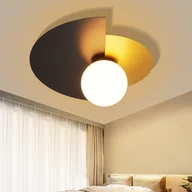 Lampy sufitowe - ZMH lampa sufitowa do przedpokoju lampa sufitowa do salonu czarne złoto pokój dziecięcy vintage szkło i metal E14 lampa do przedpokoju do sypialni (bez żarówki) - miniaturka - grafika 1