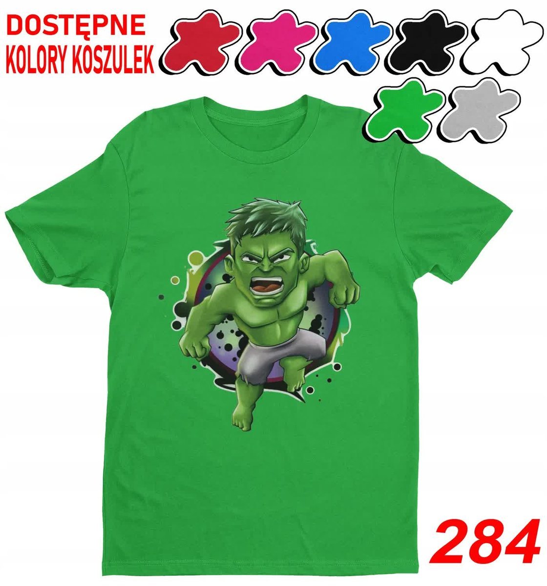 Dziecięca Koszulka Z Nadrukiem Wybór Anengers Marvel Hulk -S 122-128